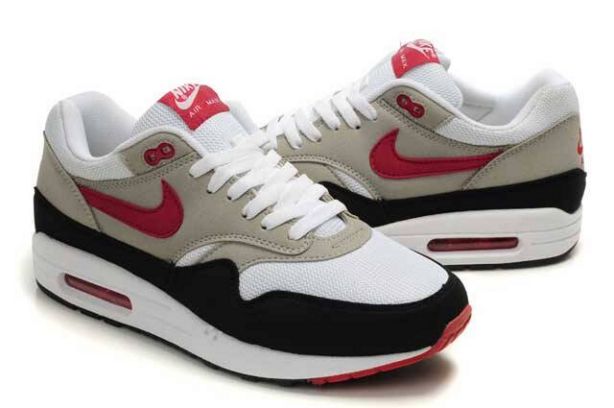 Nike Air Max 1 Femme Noir Magenta Gris Rouge