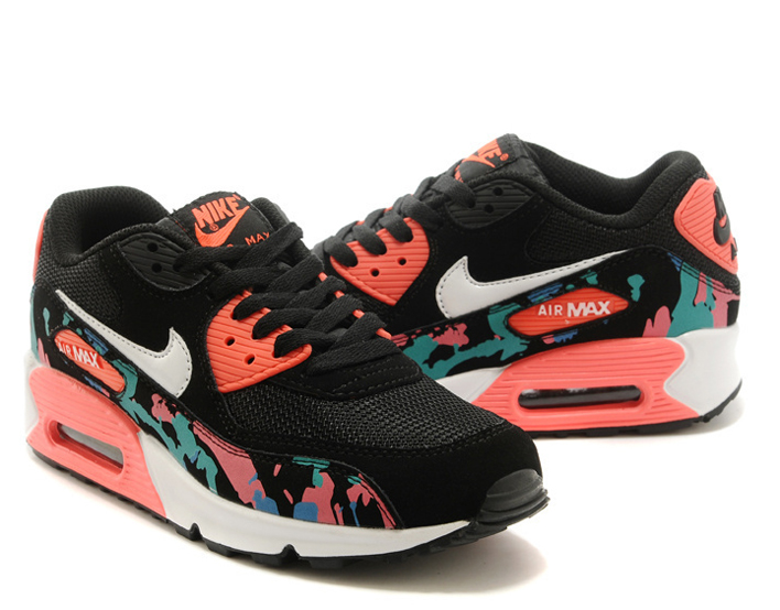 nike air max 90 femmes noir blanc rouge